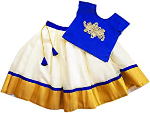 Vishu Kids Dress - Half White Frock - Amika Boutique